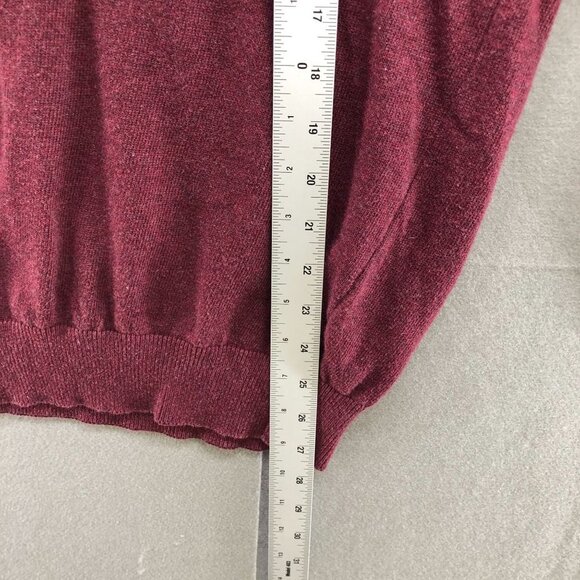 Rover & Lakes Mens V-neck Cotton Sweater Sz Small S Red Burgundy Pullover Knit - Picture 12 of 12